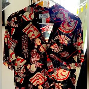 Avanti silk aloha shirt new with vintage design.